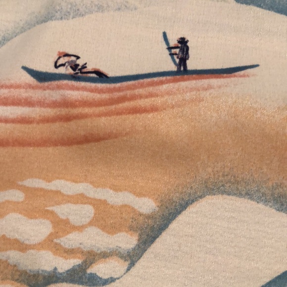 Symphony Scarfs Square Bandana Romantic Elegant Peach, Sky Blue, White EC - Picture 5 of 15